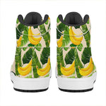 Aloha Banana Pattern Print High Top Leather Sneakers