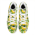 Aloha Banana Pattern Print High Top Leather Sneakers