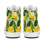 Aloha Banana Pattern Print High Top Leather Sneakers