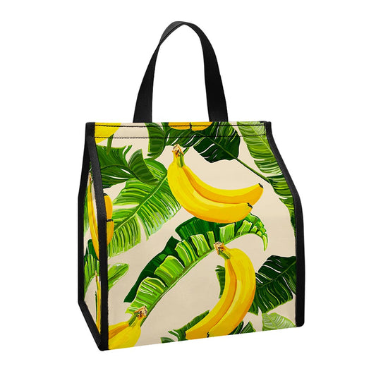 Aloha Banana Pattern Print Insulated Lunch Tote