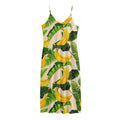 Aloha Banana Pattern Print Jersey Midi Cami Dress