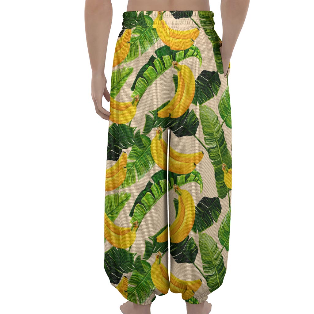 Aloha Banana Pattern Print Lantern Pants