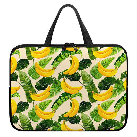 Aloha Banana Pattern Print Laptop Sleeve With Handle