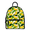 Aloha Banana Pattern Print Leather Backpack