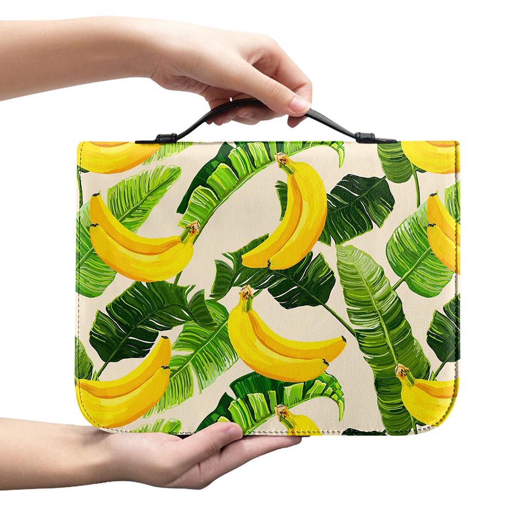 Aloha Banana Pattern Print Leather Bible Cover