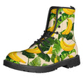 Aloha Banana Pattern Print Lace-Up Boots