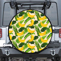 Aloha Banana Pattern Print Leather Spare Tire Cover