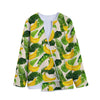 Aloha Banana Pattern Print Long Sleeve Short Coat