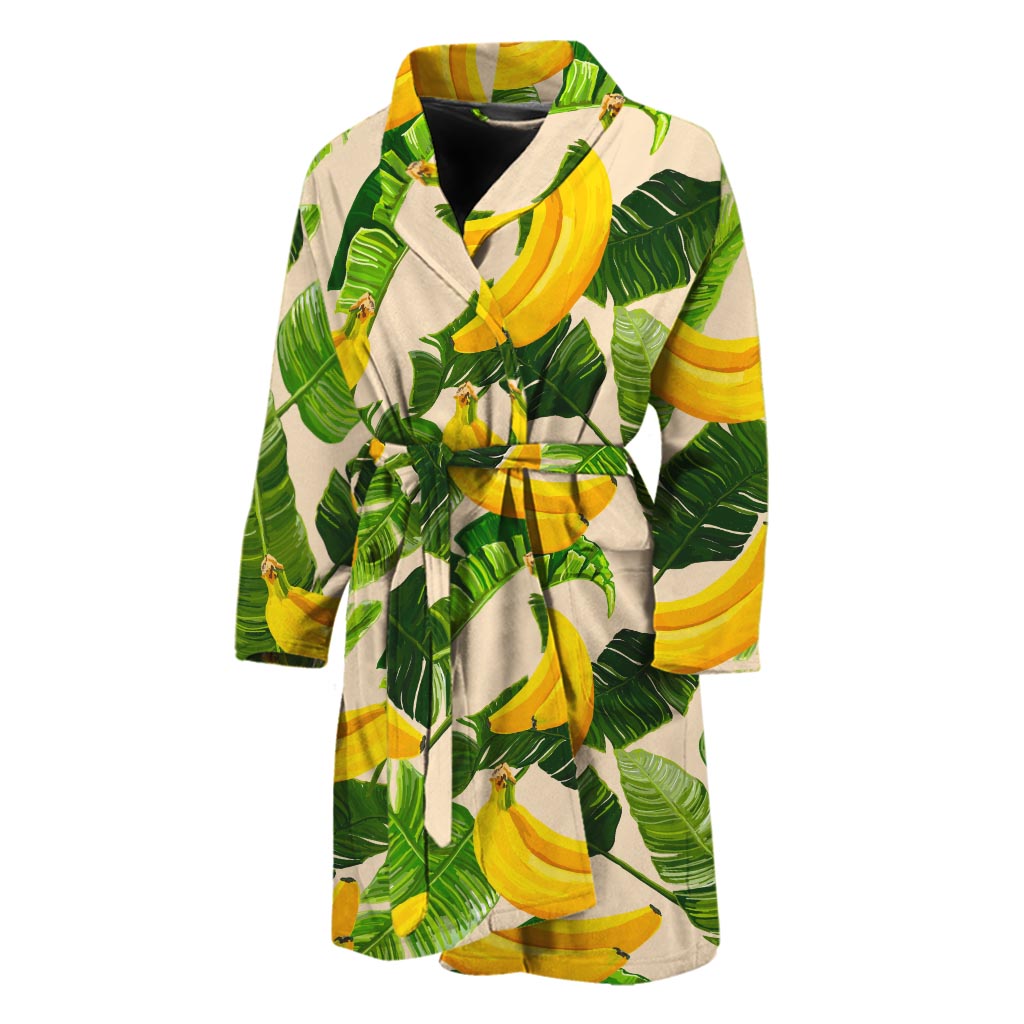 Aloha Banana Pattern Print Men's Bathrobe