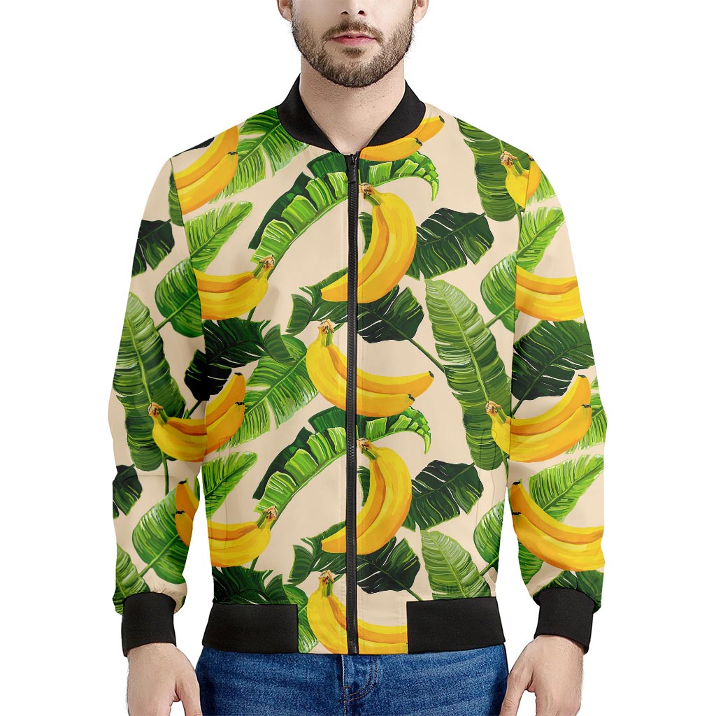 Aloha Banana Pattern Print Men's Bomber Jacket