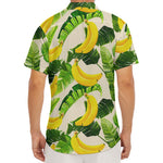 Aloha Banana Pattern Print Men's Deep V-Neck Shirt