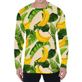 Aloha Banana Pattern Print Men's Long Sleeve T-Shirt