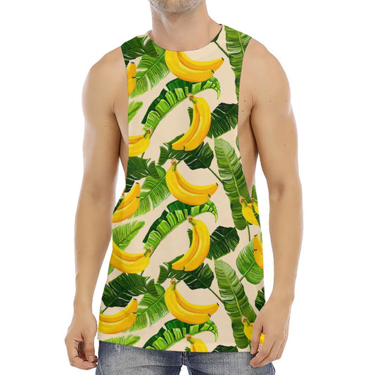 Aloha Banana Pattern Print Men's Muscle Tank Top