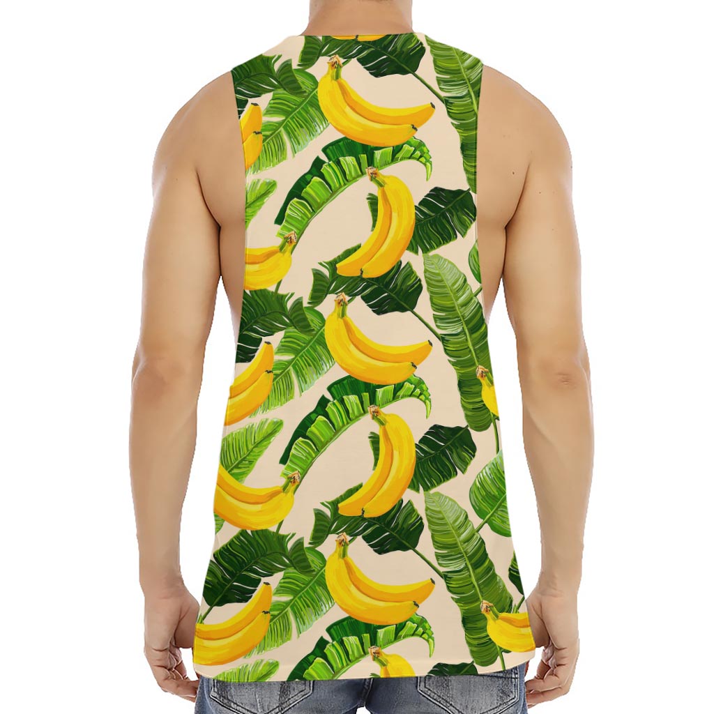 Aloha Banana Pattern Print Men's Muscle Tank Top