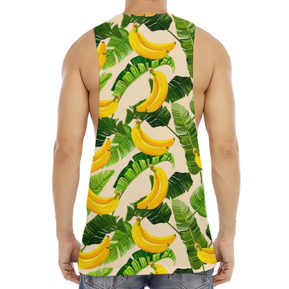 Aloha Banana Pattern Print Men's Muscle Tank Top