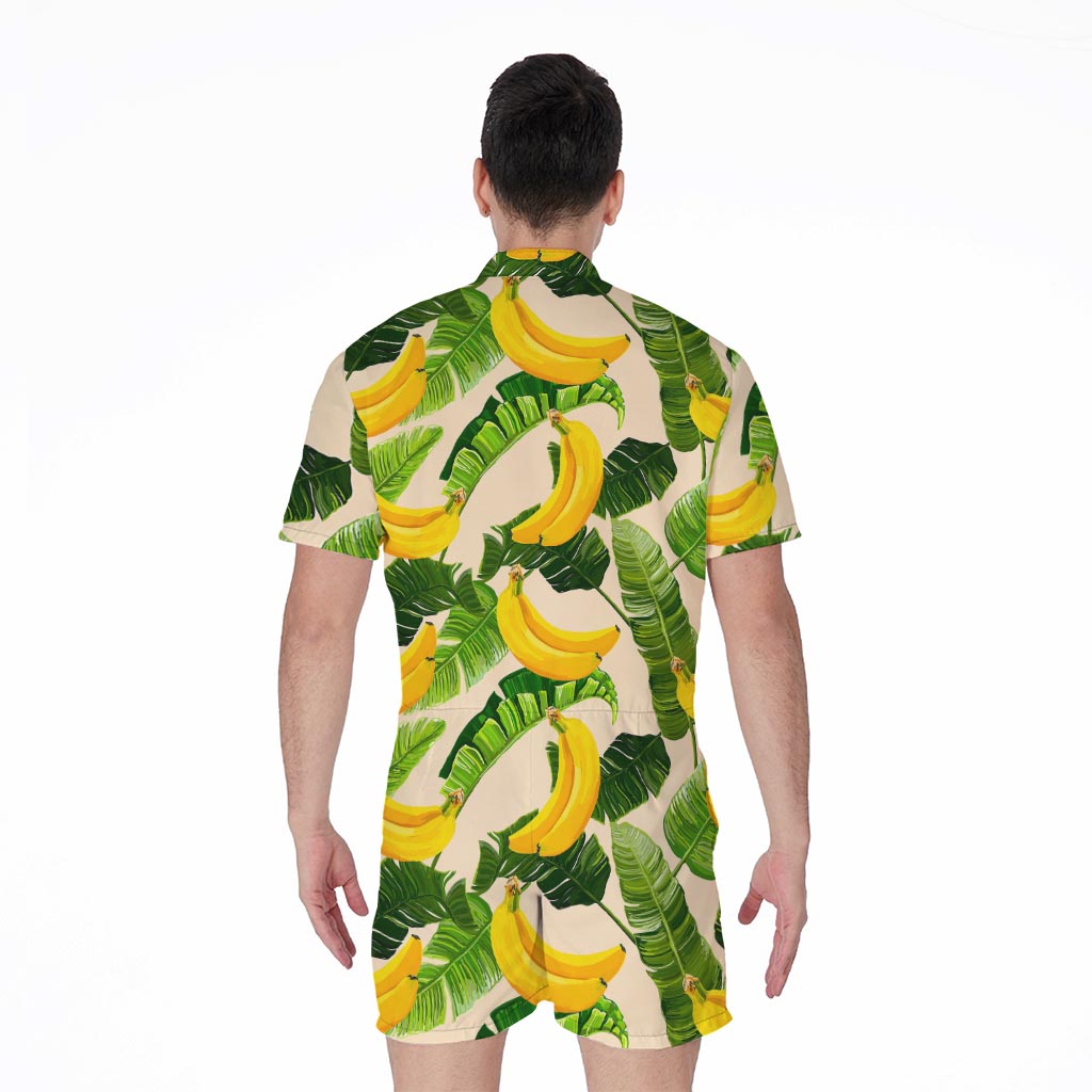 Aloha Banana Pattern Print Men's Rompers