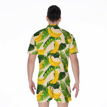Aloha Banana Pattern Print Men's Rompers