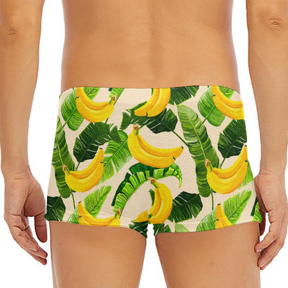Aloha Banana Pattern Print Men's Short Boxer Briefs