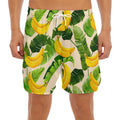 Aloha Banana Pattern Print Men's Split Running Shorts