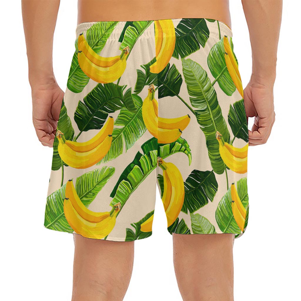 Aloha Banana Pattern Print Men's Split Running Shorts
