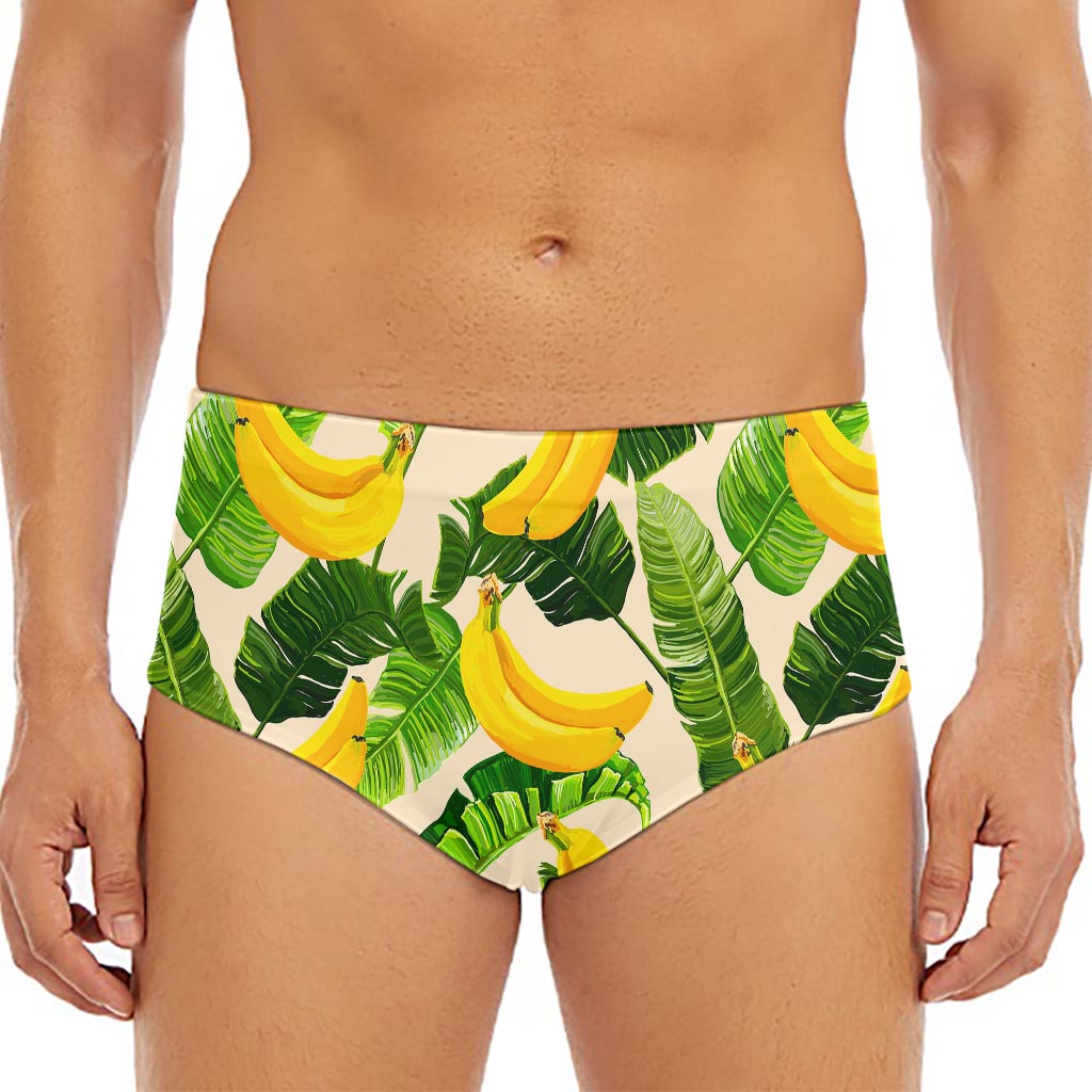 Aloha Banana Pattern Print Men's Triangle Swim Briefs