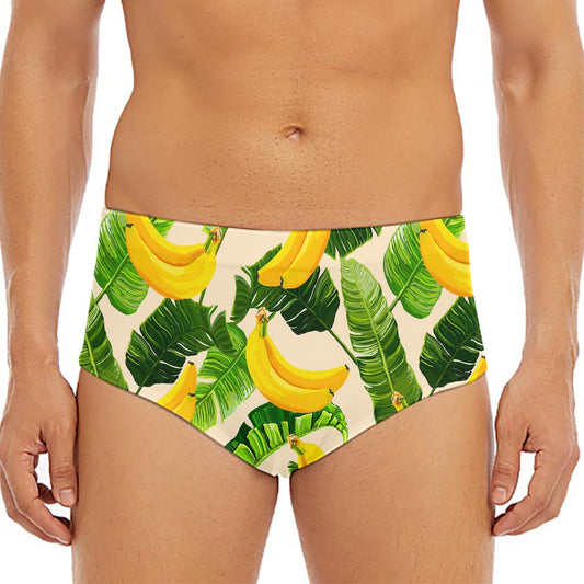 Aloha Banana Pattern Print Men's Triangle Swim Briefs