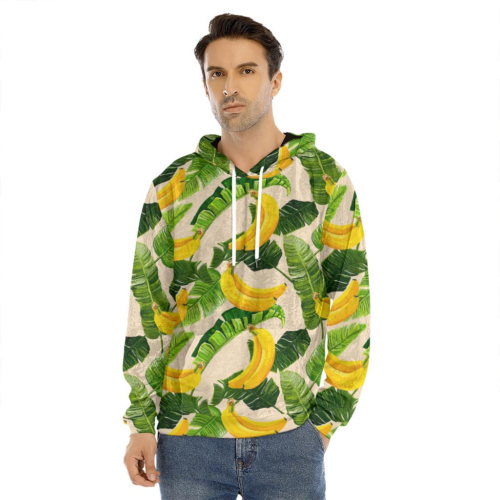 Aloha Banana Pattern Print Men's Velvet Pullover Hoodie