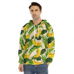 Aloha Banana Pattern Print Men's Velvet Pullover Hoodie