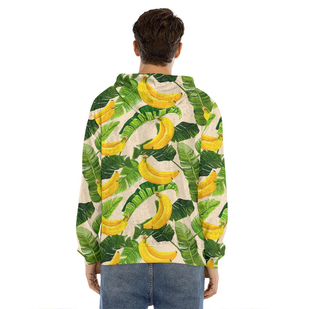 Aloha Banana Pattern Print Men's Velvet Pullover Hoodie
