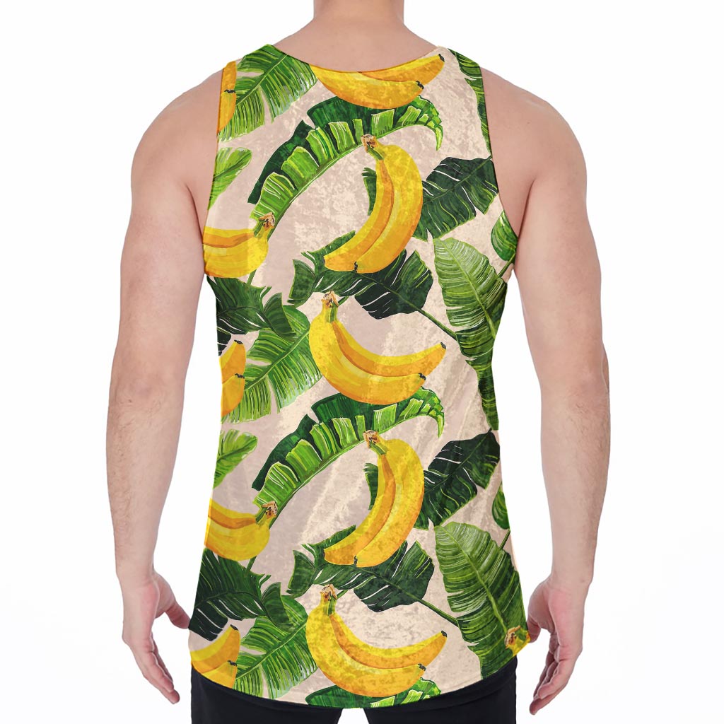 Aloha Banana Pattern Print Men's Velvet Tank Top