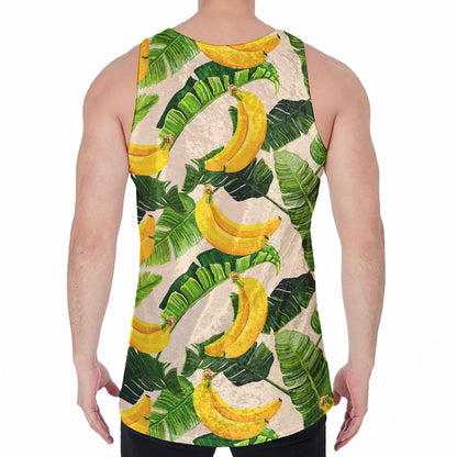 Aloha Banana Pattern Print Men's Velvet Tank Top