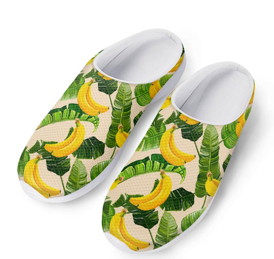 Aloha Banana Pattern Print Mesh Casual Shoes