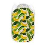 Aloha Banana Pattern Print Mesh Laundry Hamper