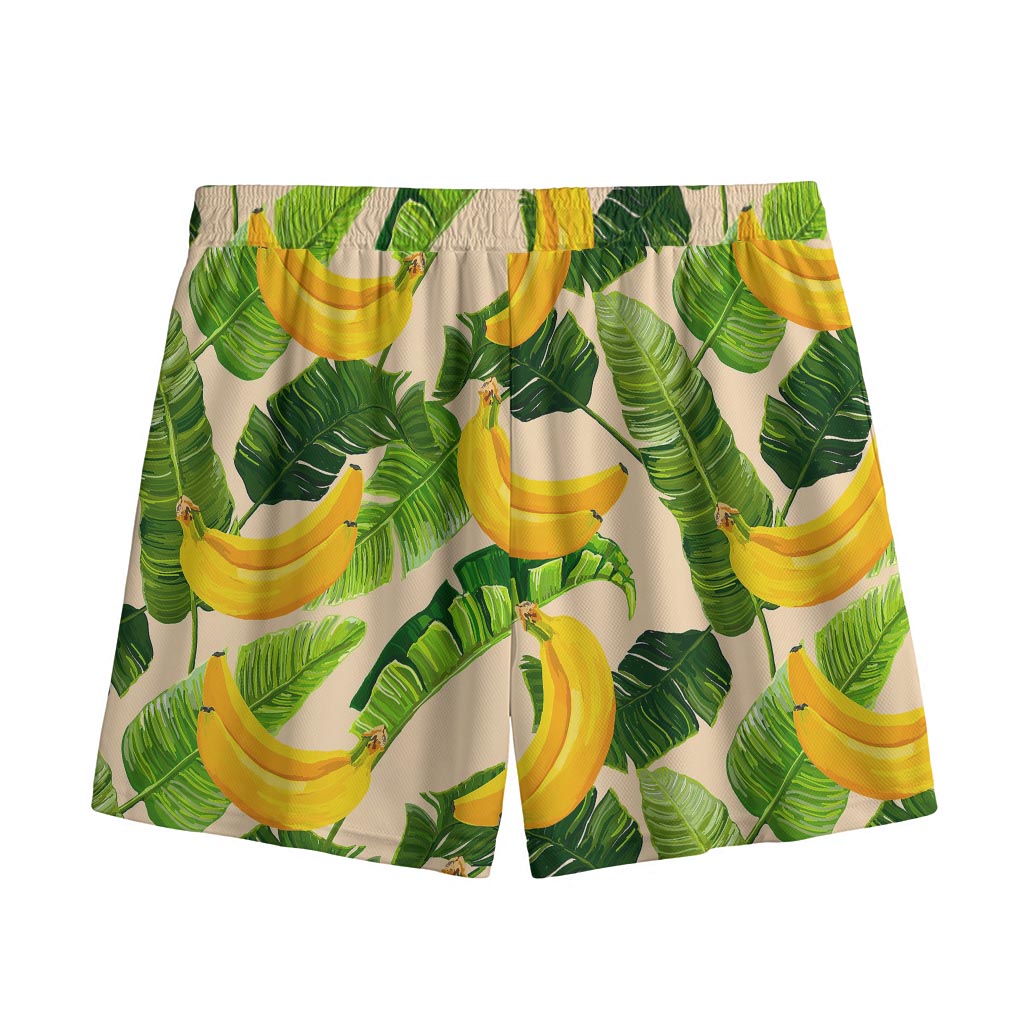 Aloha Banana Pattern Print Mesh Shorts