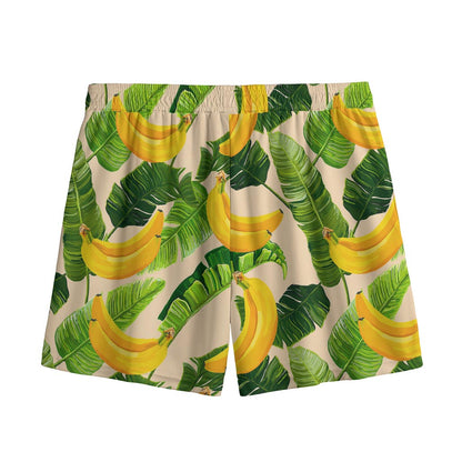 Aloha Banana Pattern Print Mesh Shorts