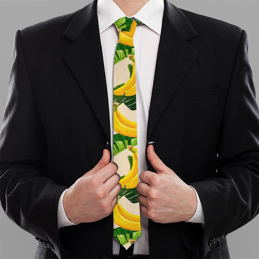 Aloha Banana Pattern Print Necktie