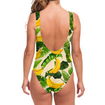 Aloha Banana Pattern Print One Piece Swimsuit