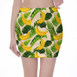 Aloha Banana Pattern Print Pencil Mini Skirt