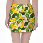 Aloha Banana Pattern Print Pencil Mini Skirt