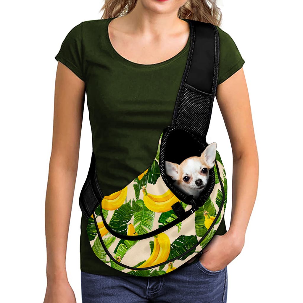 Aloha Banana Pattern Print Pet Sling Carrier
