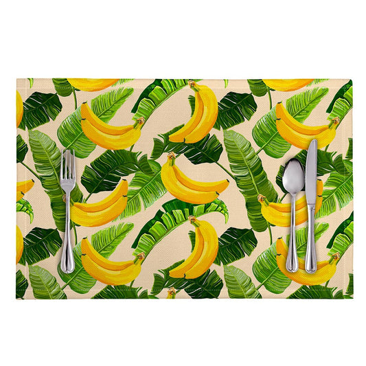 Aloha Banana Pattern Print Placemat