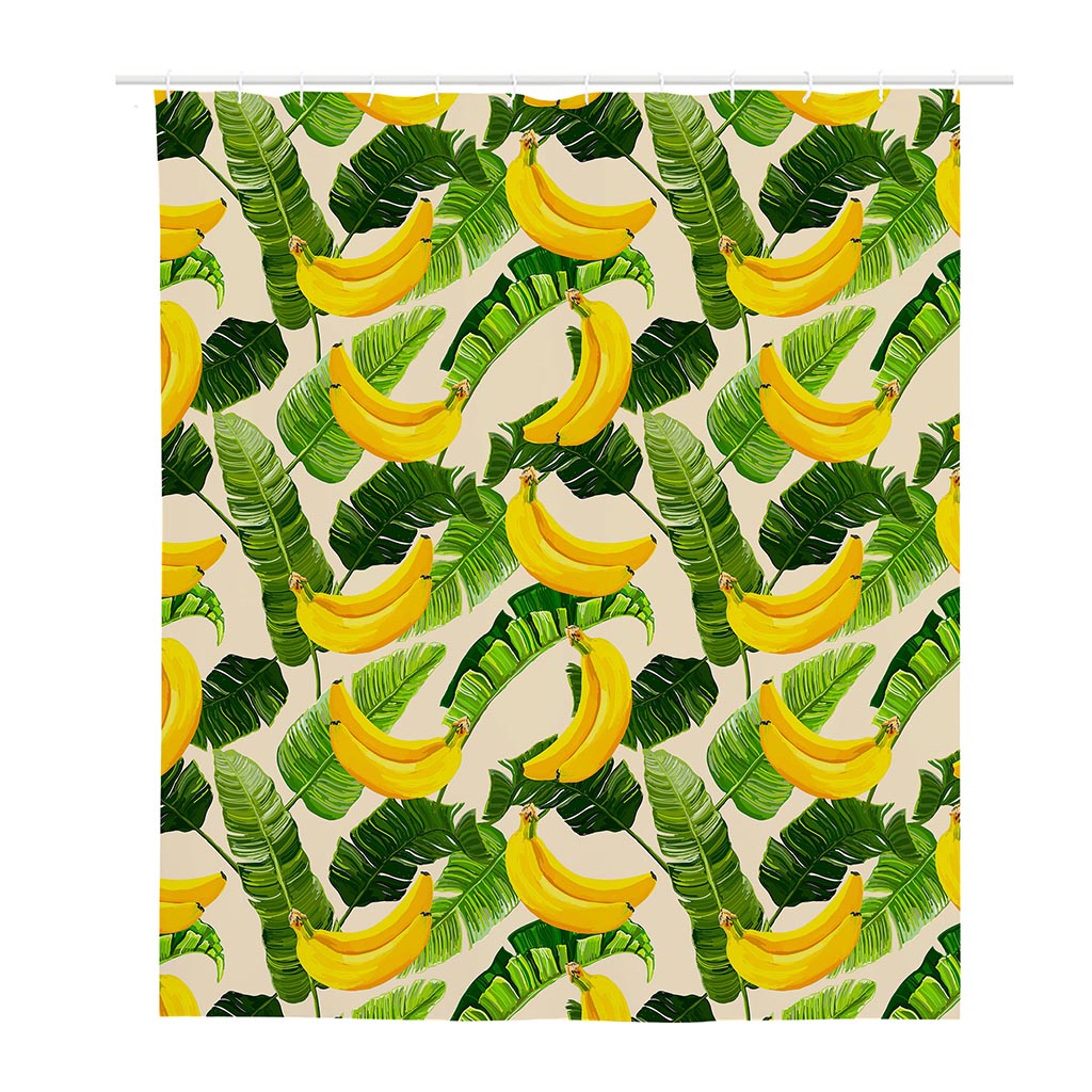 Aloha Banana Pattern Print Polyester Shower Curtain
