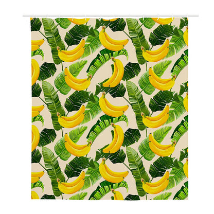 Aloha Banana Pattern Print Polyester Shower Curtain