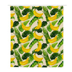 Aloha Banana Pattern Print Polyester Shower Curtain