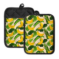 Aloha Banana Pattern Print Pot Holders With Pocket
