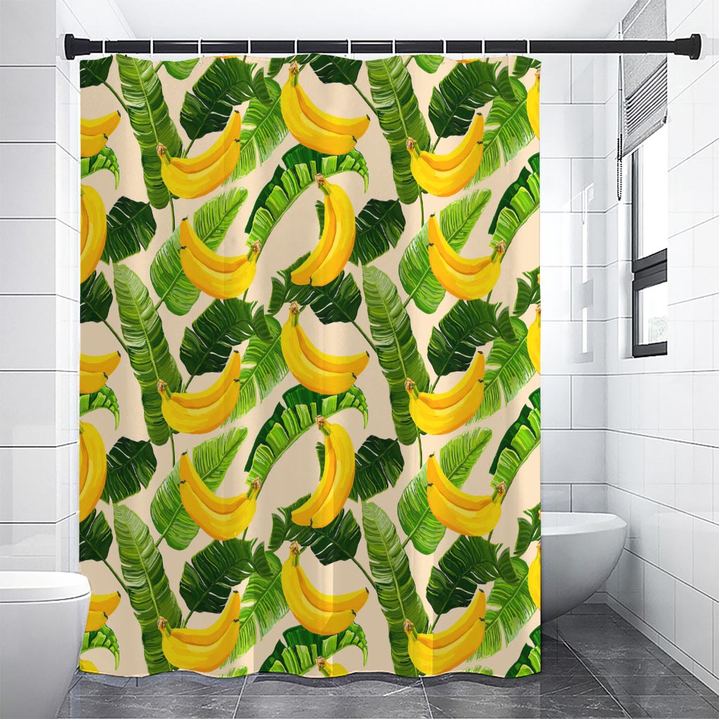 Aloha Banana Pattern Print Premium Shower Curtain