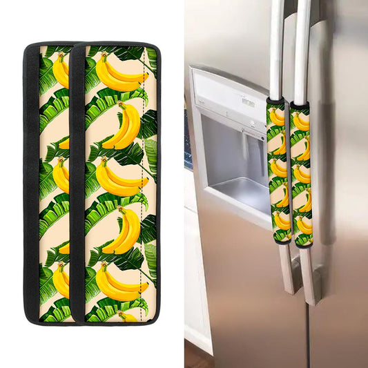Aloha Banana Pattern Print Refrigerator Handle Covers