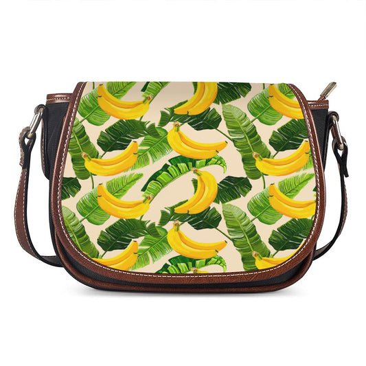 Aloha Banana Pattern Print Saddle Bag