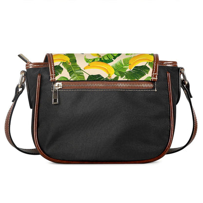 Aloha Banana Pattern Print Saddle Bag