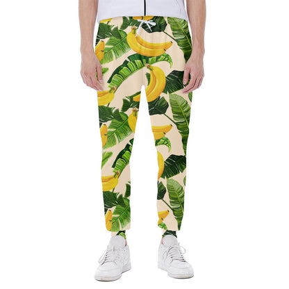 Aloha Banana Pattern Print Scuba Joggers